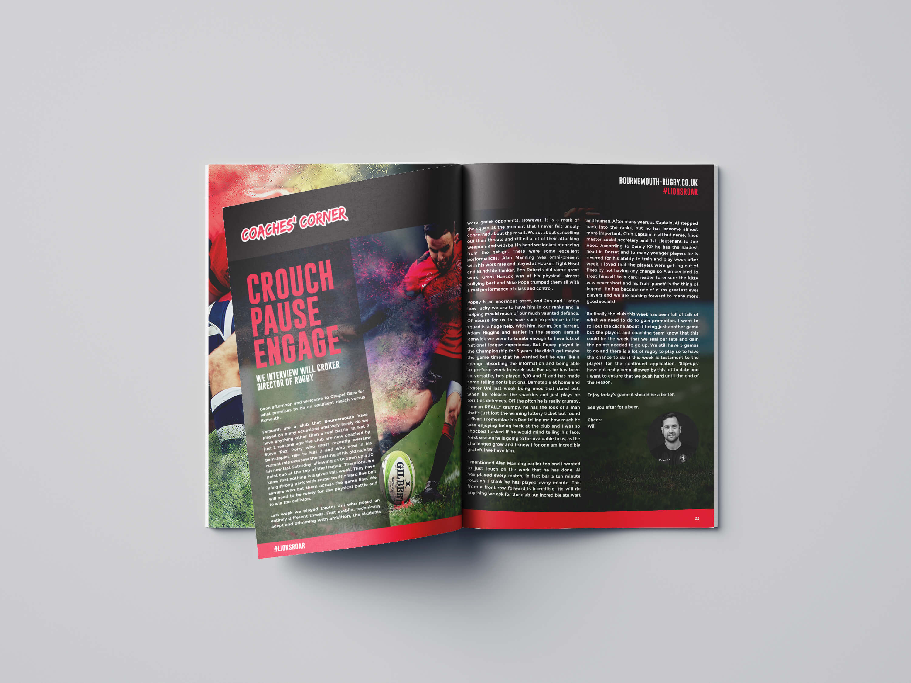 Bournemouth Rugby Match Day Programme Inside Pages
